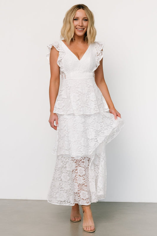 Margot Lace Tiered Maxi Dress | Off White - Baltic Born