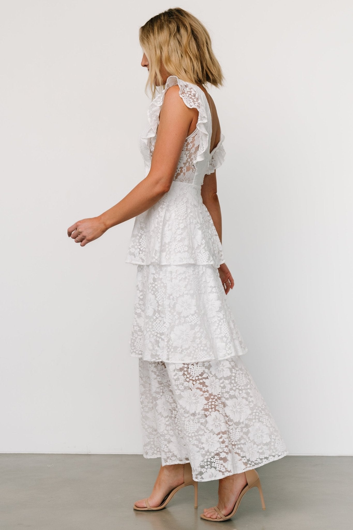 Margot Lace Tiered Maxi Dress | Off White - Baltic Born