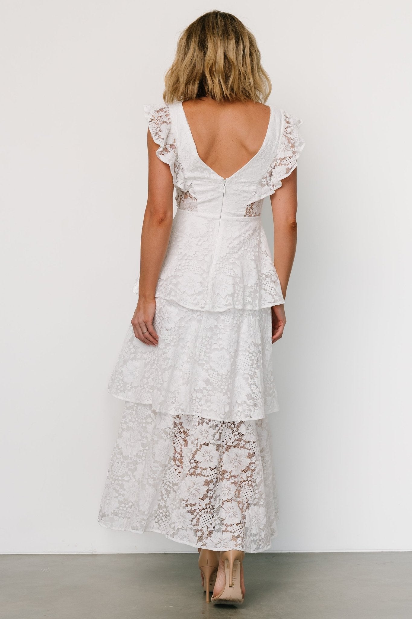 Margot Lace Tiered Maxi Dress | Off White - Baltic Born