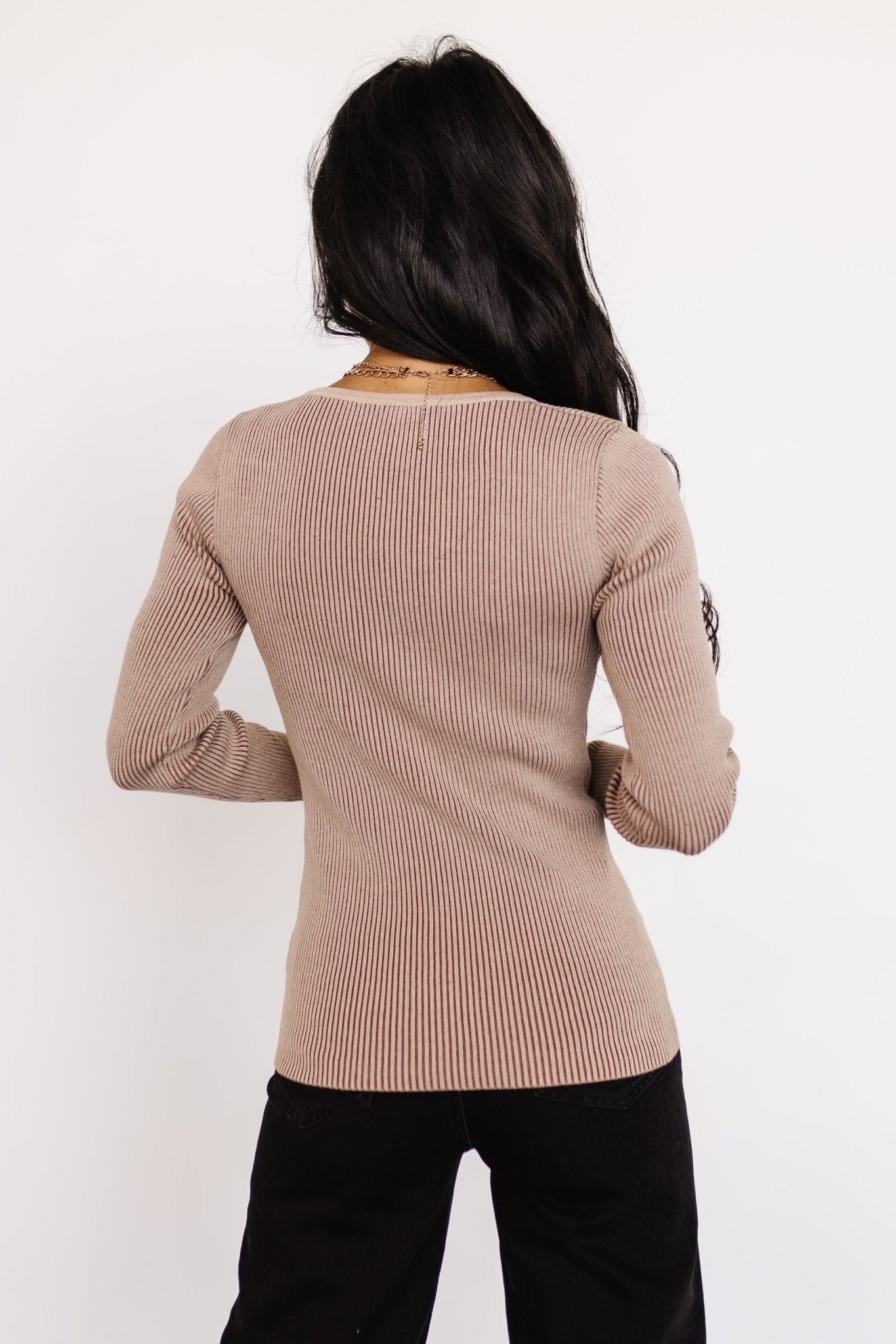 Maria Sweetheart Ribbed Top | Tan - Baltic Born