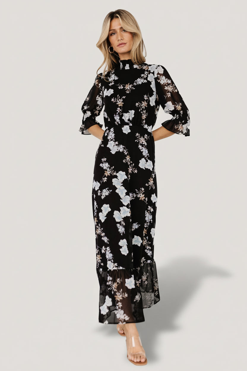 Green Mock Neck Maxi Dress main image 0