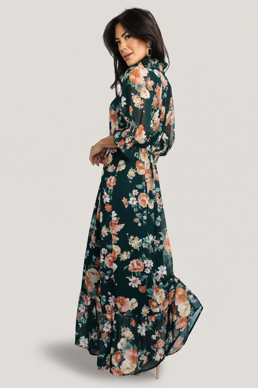 Marie Mock Neck Maxi Dress