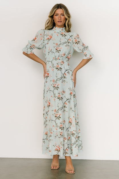 Marie Mock Neck Maxi Dress | Sage Floral - Baltic Born