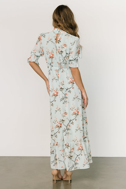 Marie Mock Neck Maxi Dress | Sage Floral - Baltic Born