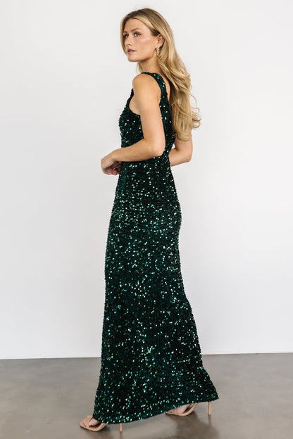 Marilyn Sequin Maxi Gown | Emerald - Baltic Born