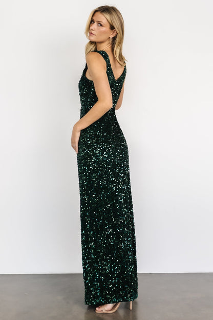 Marilyn Sequin Maxi Gown | Emerald - Baltic Born