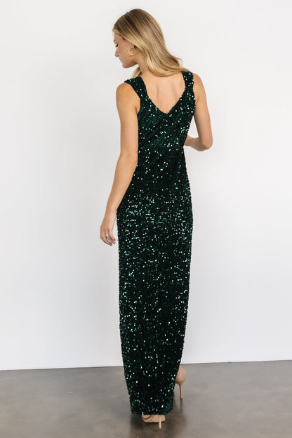 Marilyn Sequin Maxi Gown | Emerald - Baltic Born