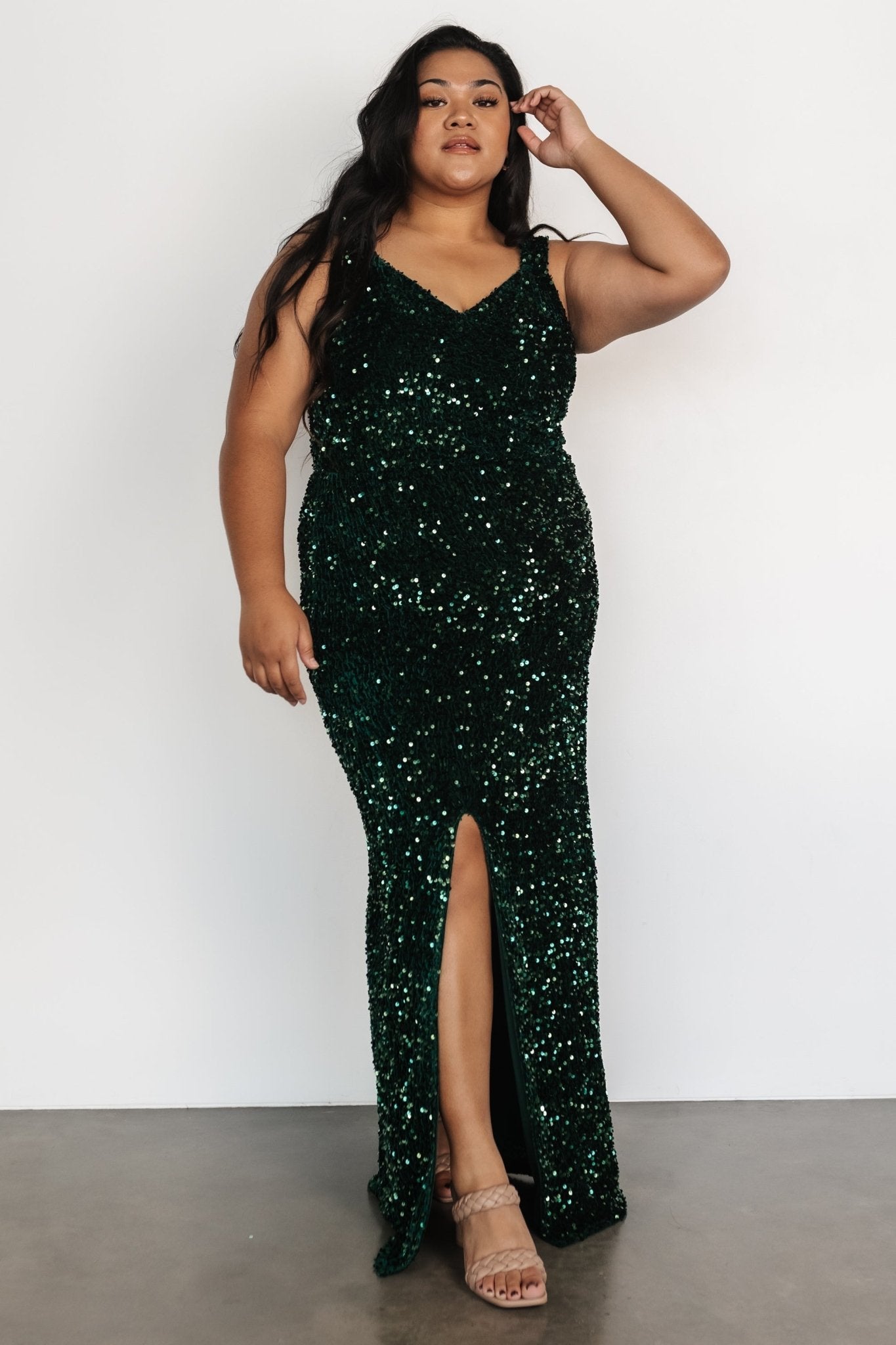 Marilyn Sequin Maxi Gown | Emerald - Baltic Born