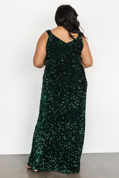 Marilyn Sequin Maxi Gown | Emerald - Baltic Born