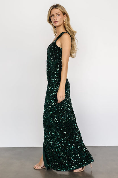 Marilyn Sequin Maxi Gown | Emerald - Baltic Born