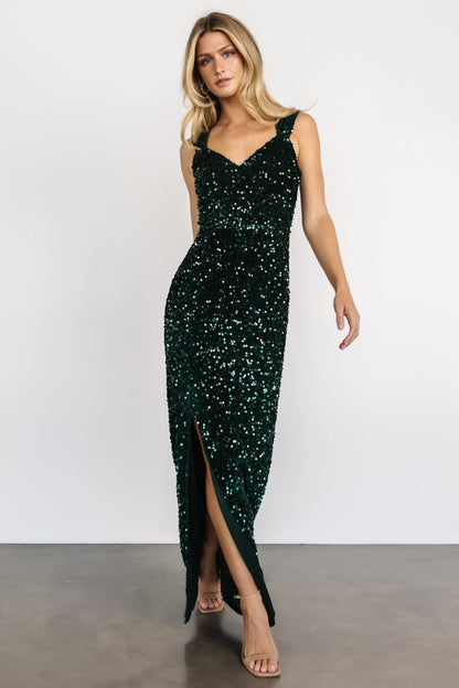 Marilyn Sequin Maxi Gown | Emerald - Baltic Born