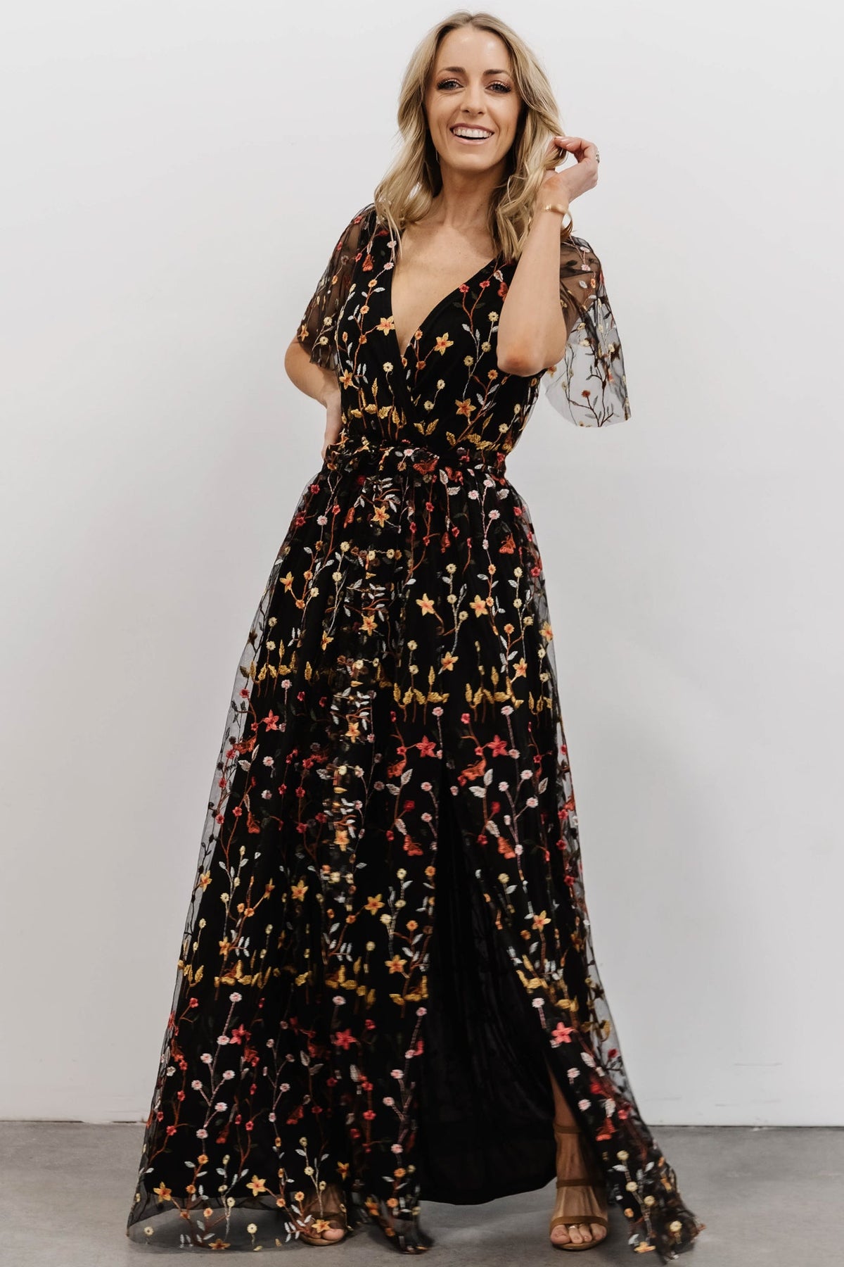 Plus Wrap Floral Midi Dress | boohoo