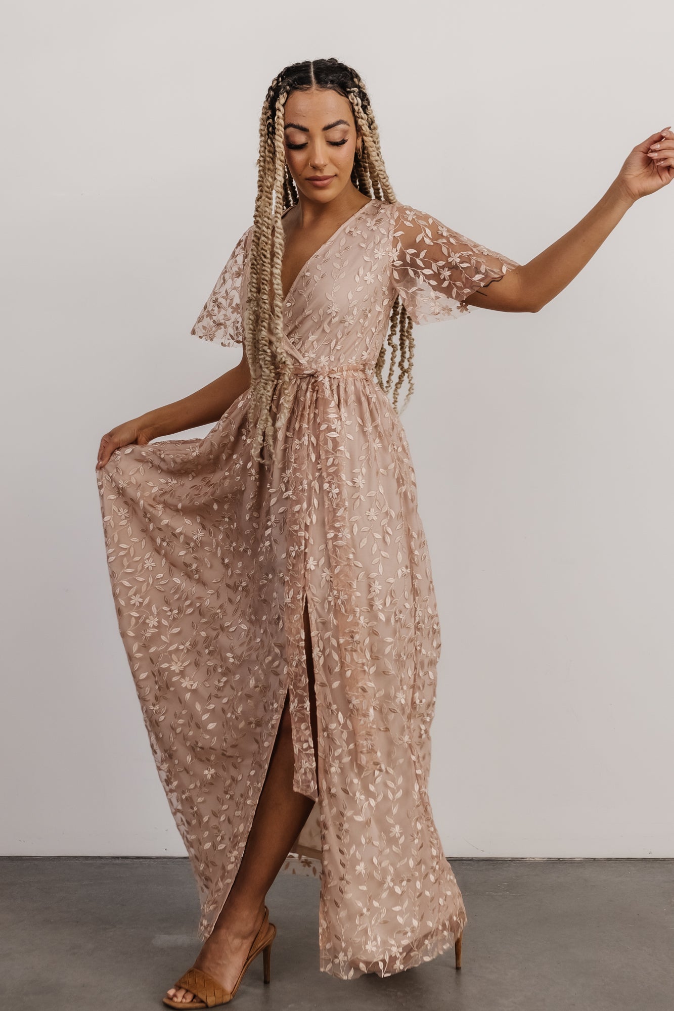 Marseille Embossed Maxi Dress | Champagne - Baltic Born