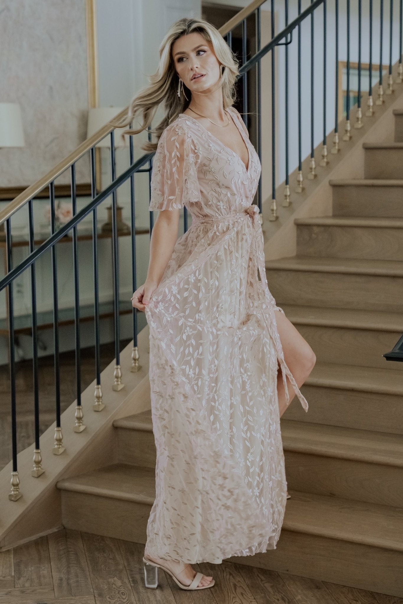 Marseille Embossed Maxi Dress | Champagne Marseille Embossed Maxi Dress | Champagne