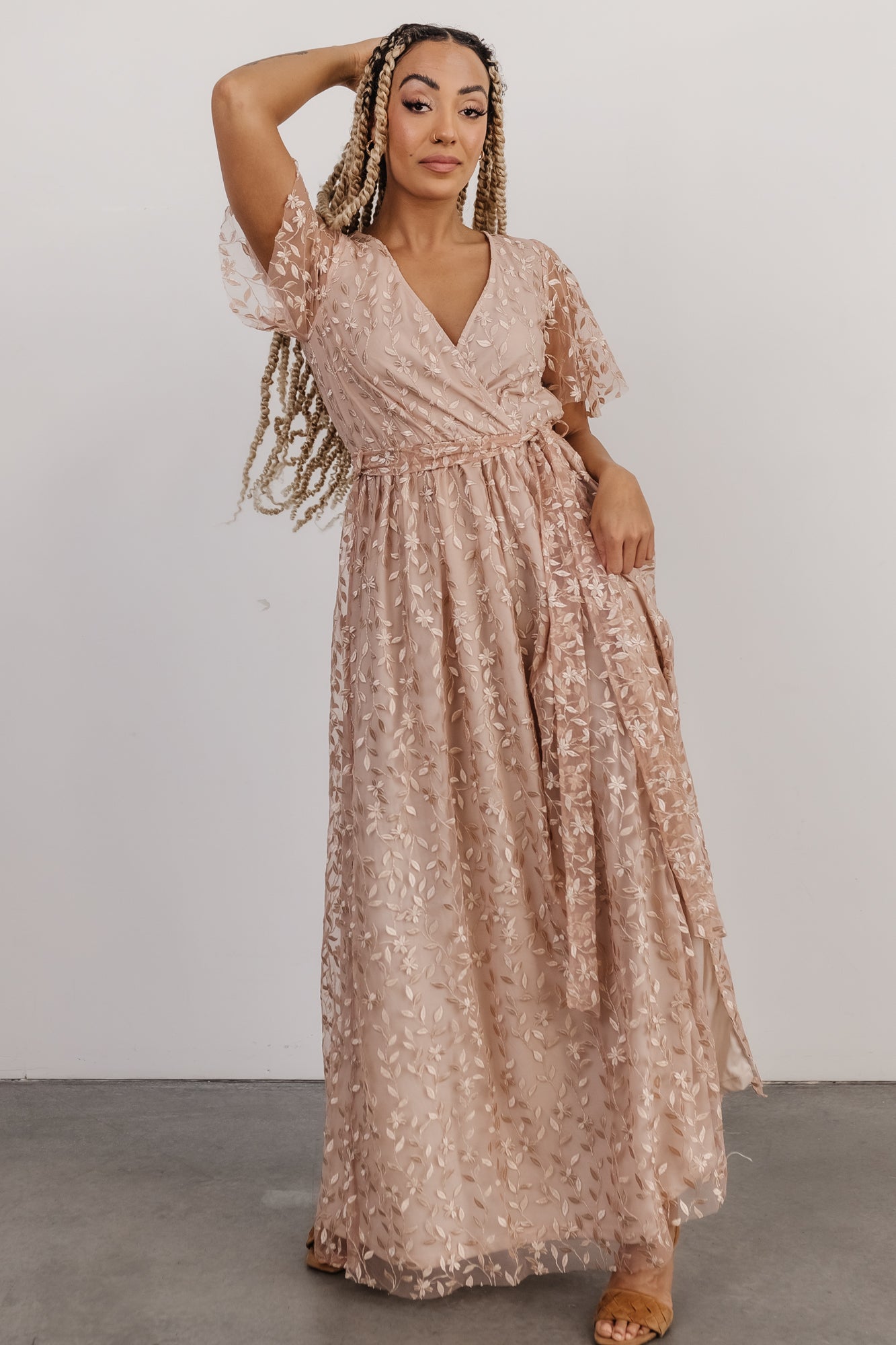 Marseille Embossed Maxi Dress | Champagne - Baltic Born