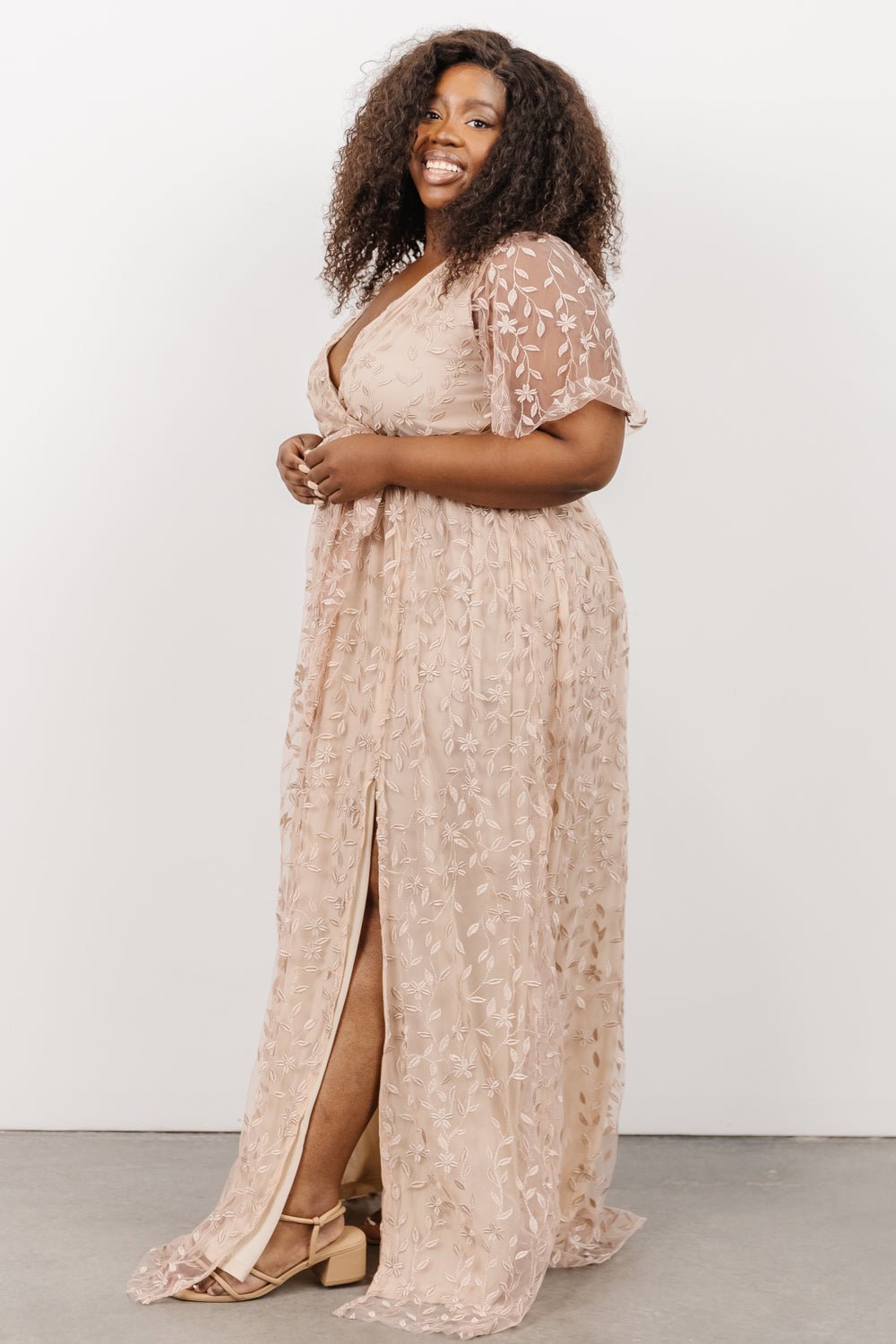 Marseille Embossed Maxi Dress | Champagne - Baltic Born