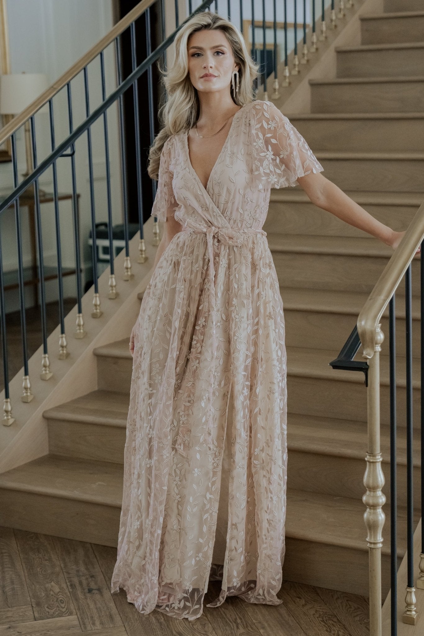 Marseille Embossed Maxi Dress | Champagne Marseille Embossed Maxi Dress | Champagne