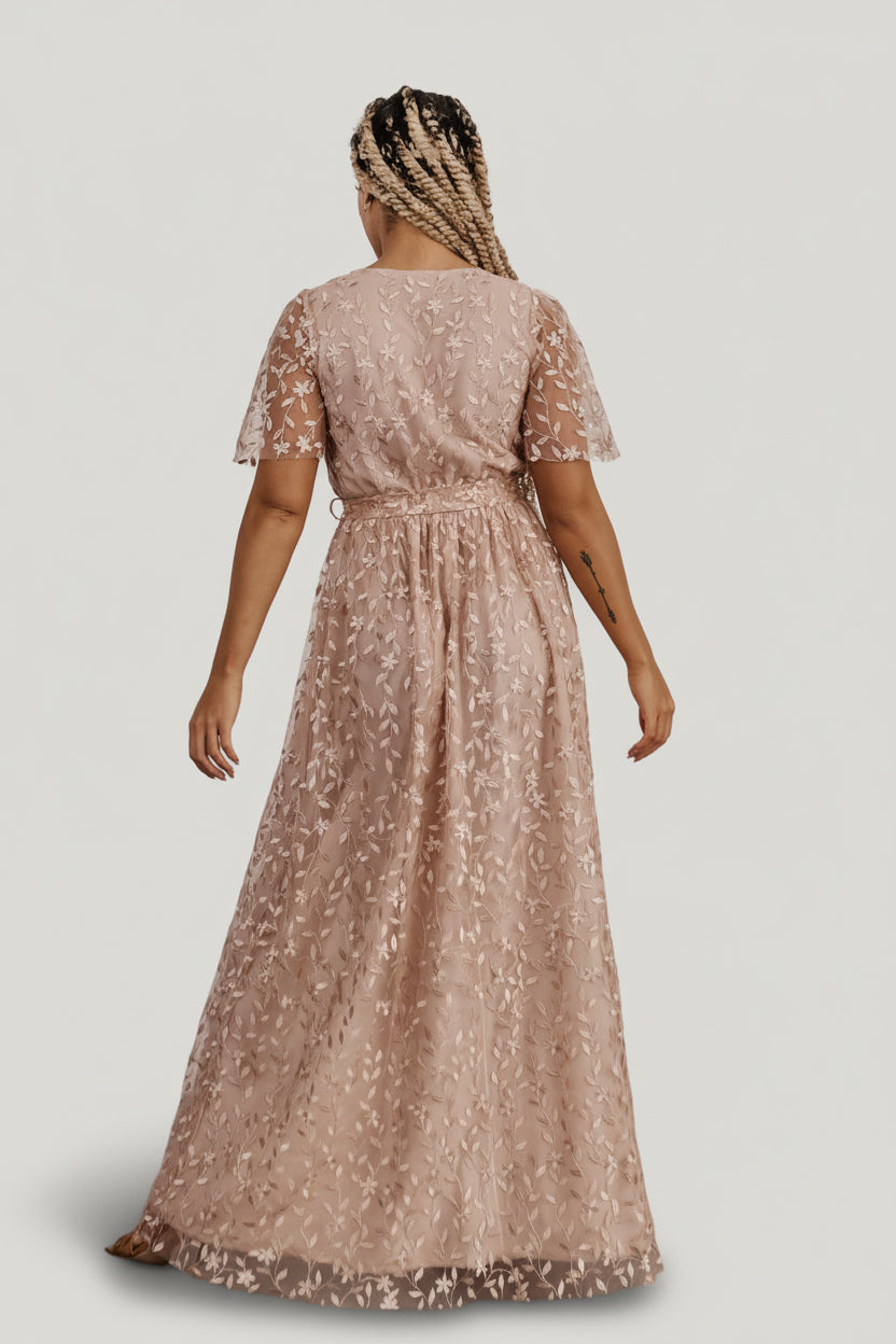 Marseille Embossed Maxi Dress | Champagne Marseille Embossed Maxi Dress | Champagne