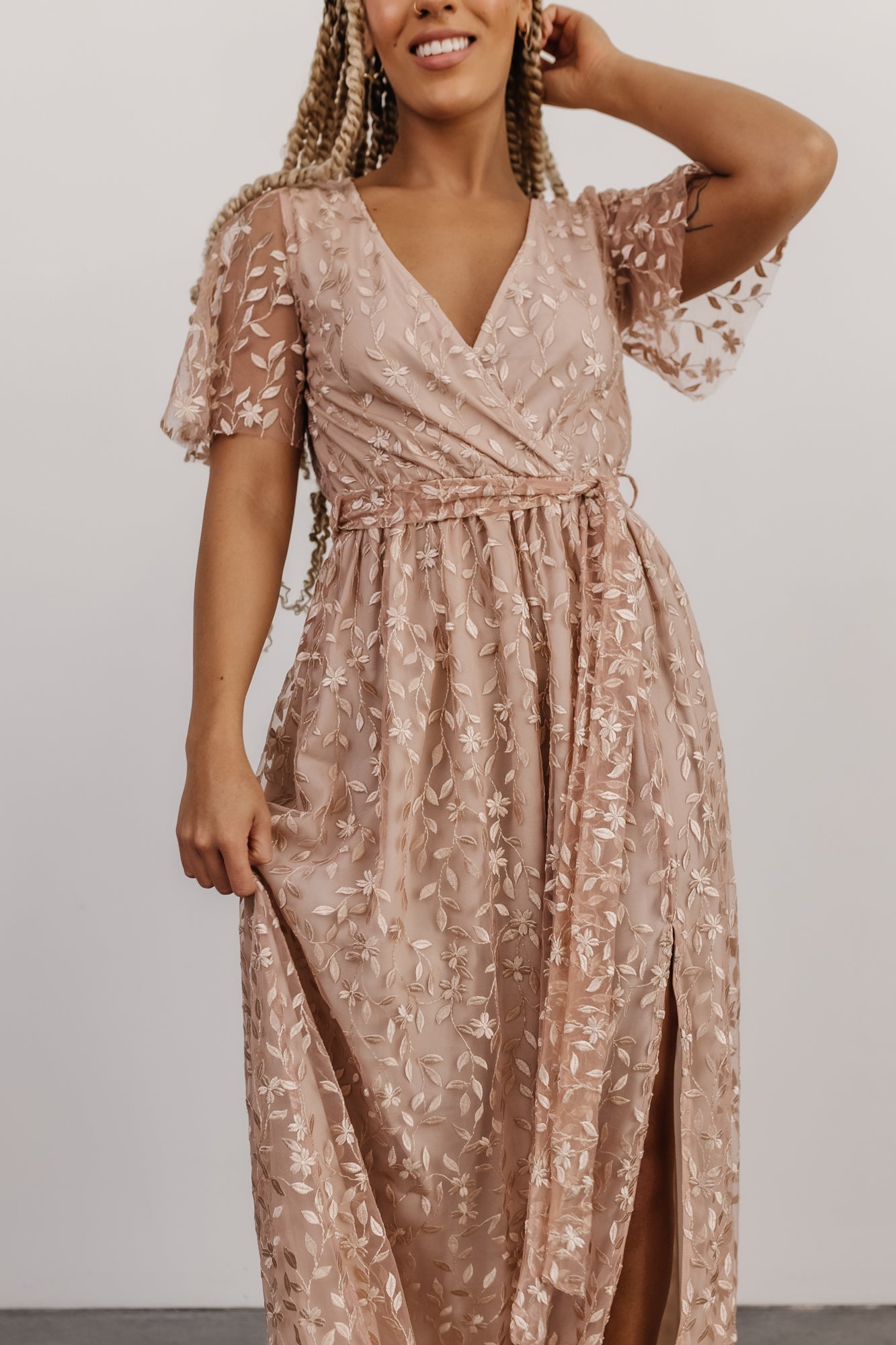 Marseille Embossed Maxi Dress | Champagne - Baltic Born