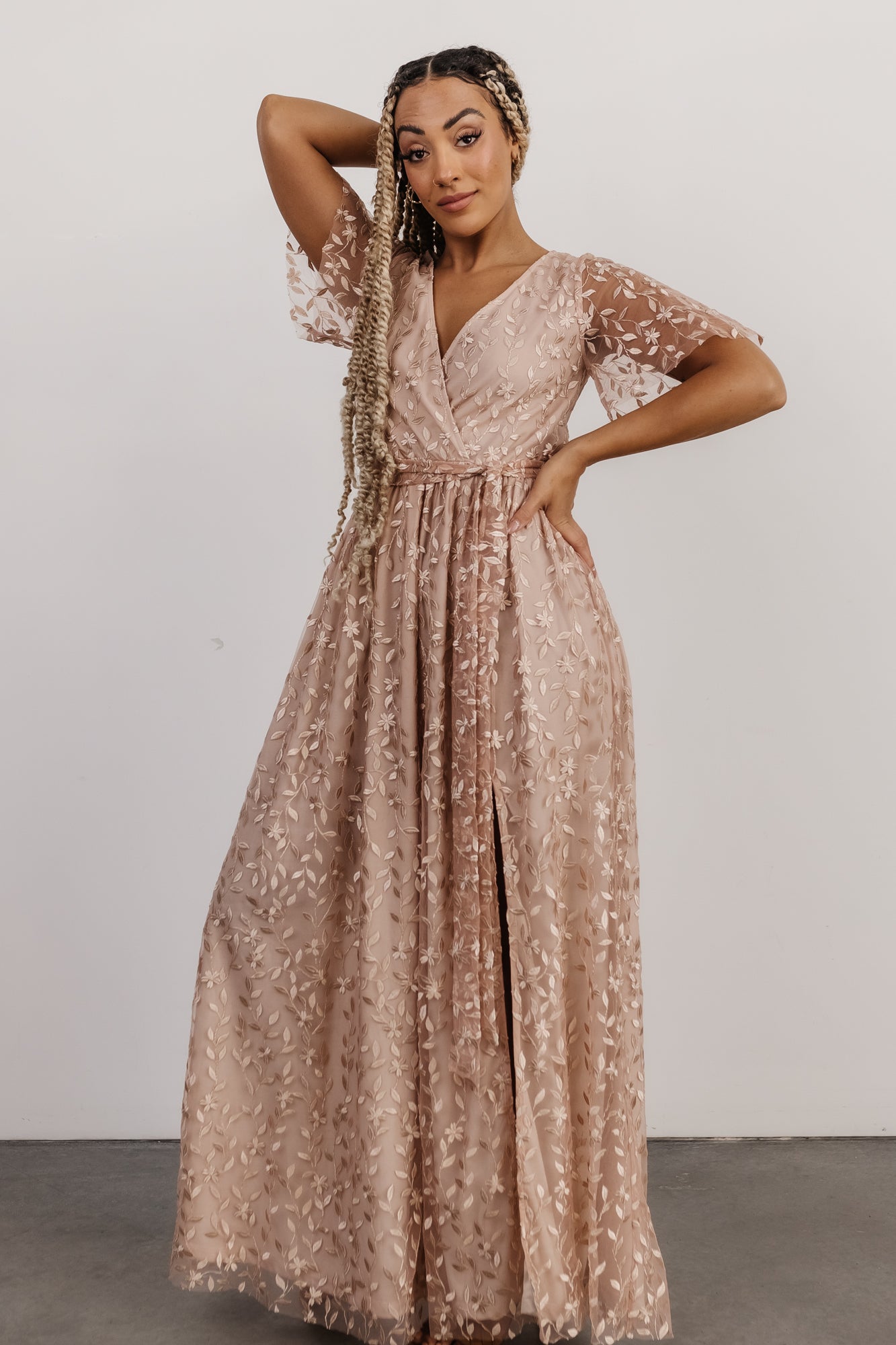 Marseille Embossed Maxi Dress | Champagne - Baltic Born