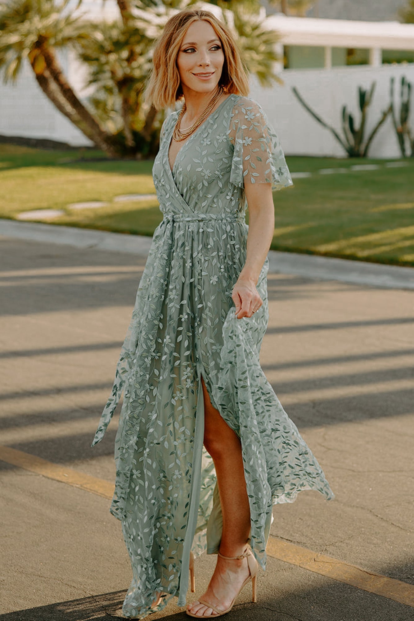 Marseille Embossed Maxi Dress | Eucalyptus - Baltic Born