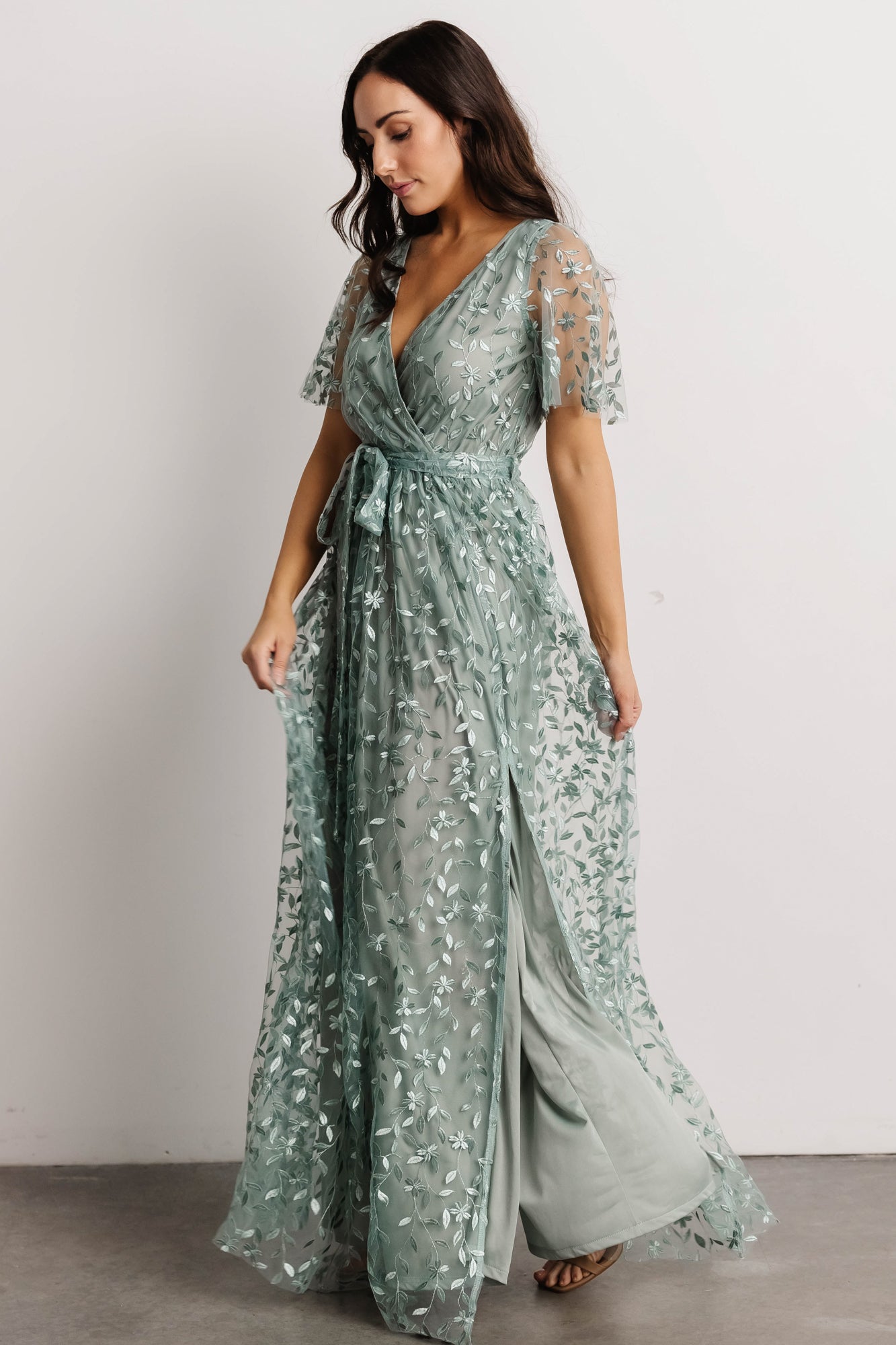 Marseille Embossed Maxi Dress | Eucalyptus - Baltic Born