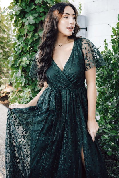 Marseille Embossed Maxi Dress | Green - Baltic Born