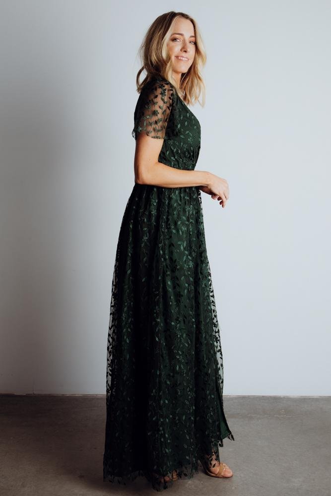 Marseille Embossed Maxi Dress | Green - Baltic Born