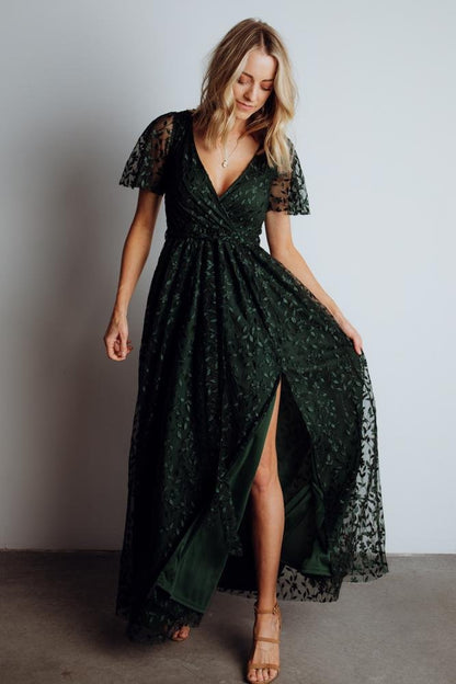 Marseille Embossed Maxi Dress | Green - Baltic Born