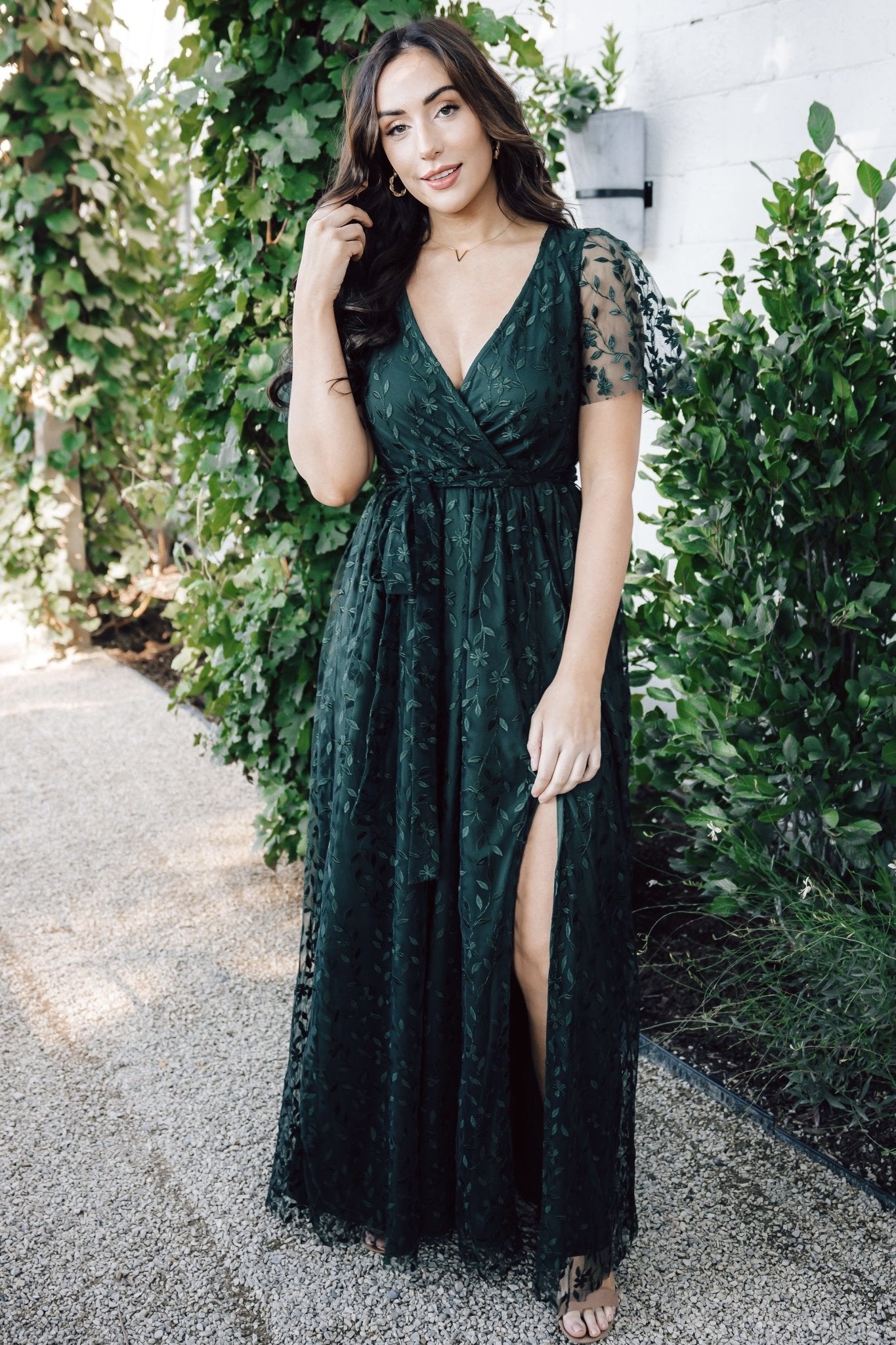 Marseille Embossed Maxi Dress | Green - Baltic Born