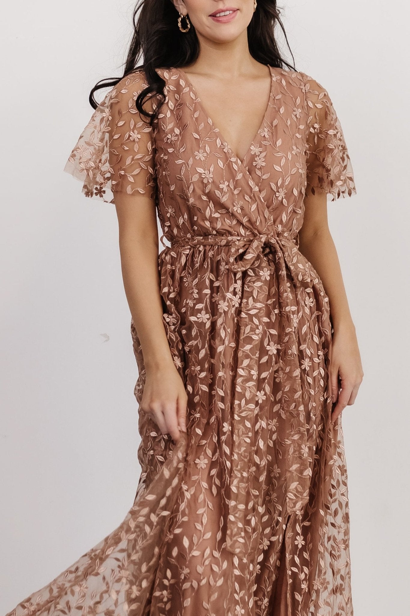 Marseille Embossed Maxi Dress | Nude Rose - Baltic Born