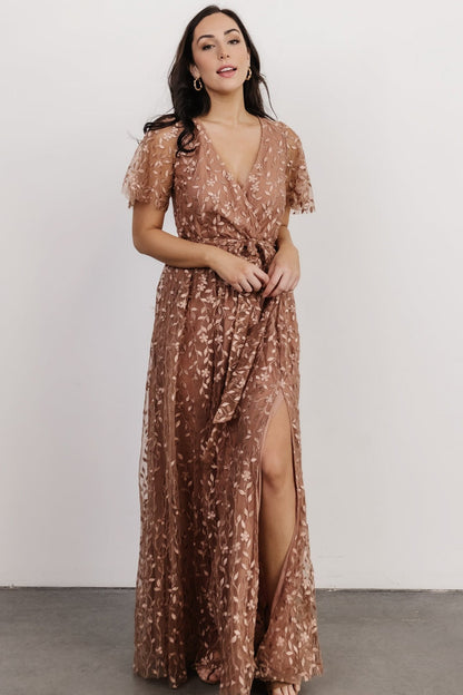 Marseille Embossed Maxi Dress | Nude Rose - Baltic Born