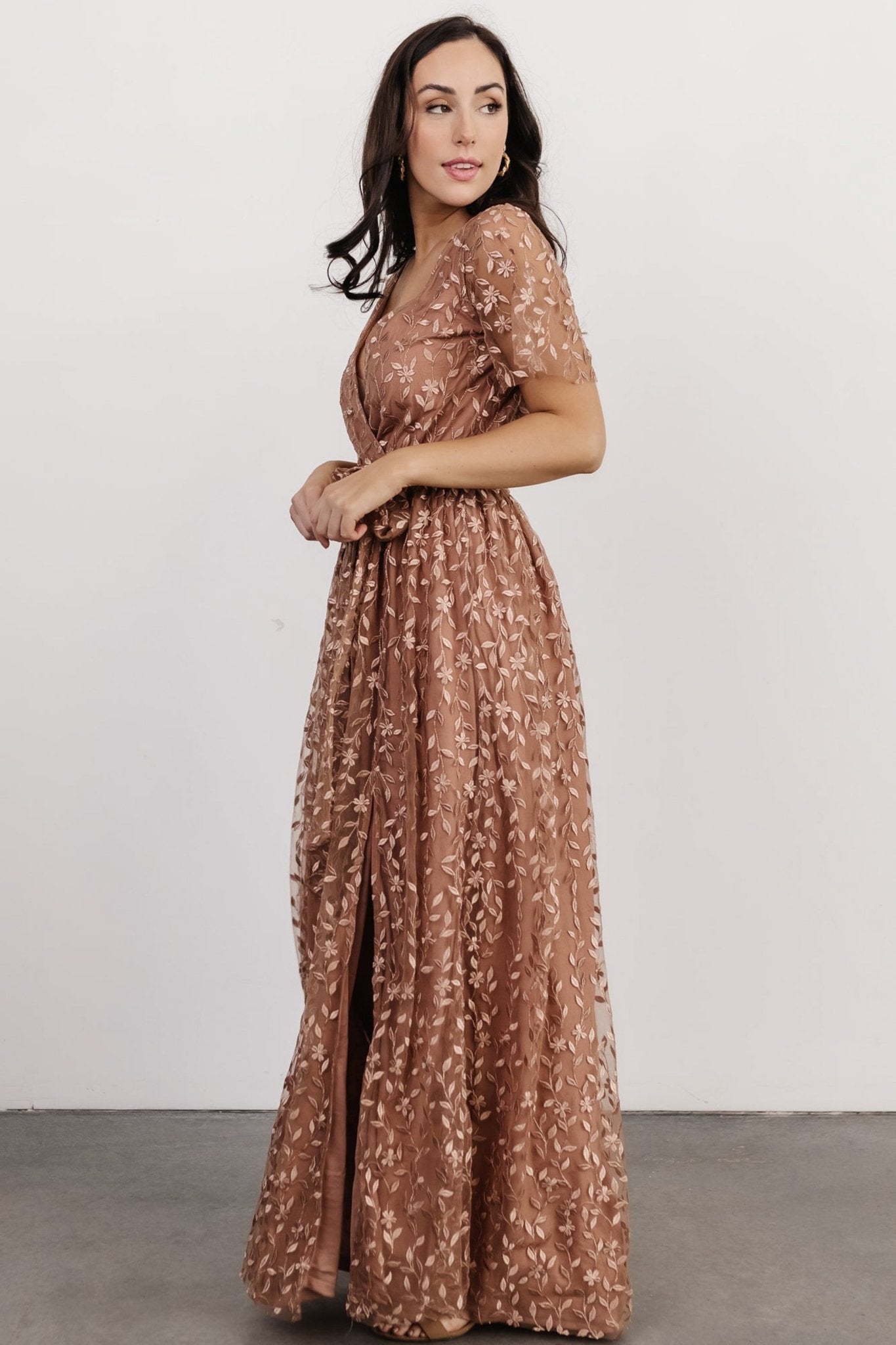 Marseille Embossed Maxi Dress | Nude Rose - Baltic Born