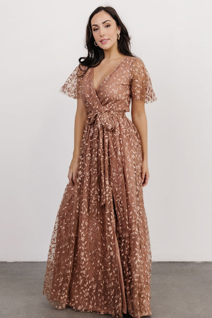 Marseille Embossed Maxi Dress | Nude Rose - Baltic Born