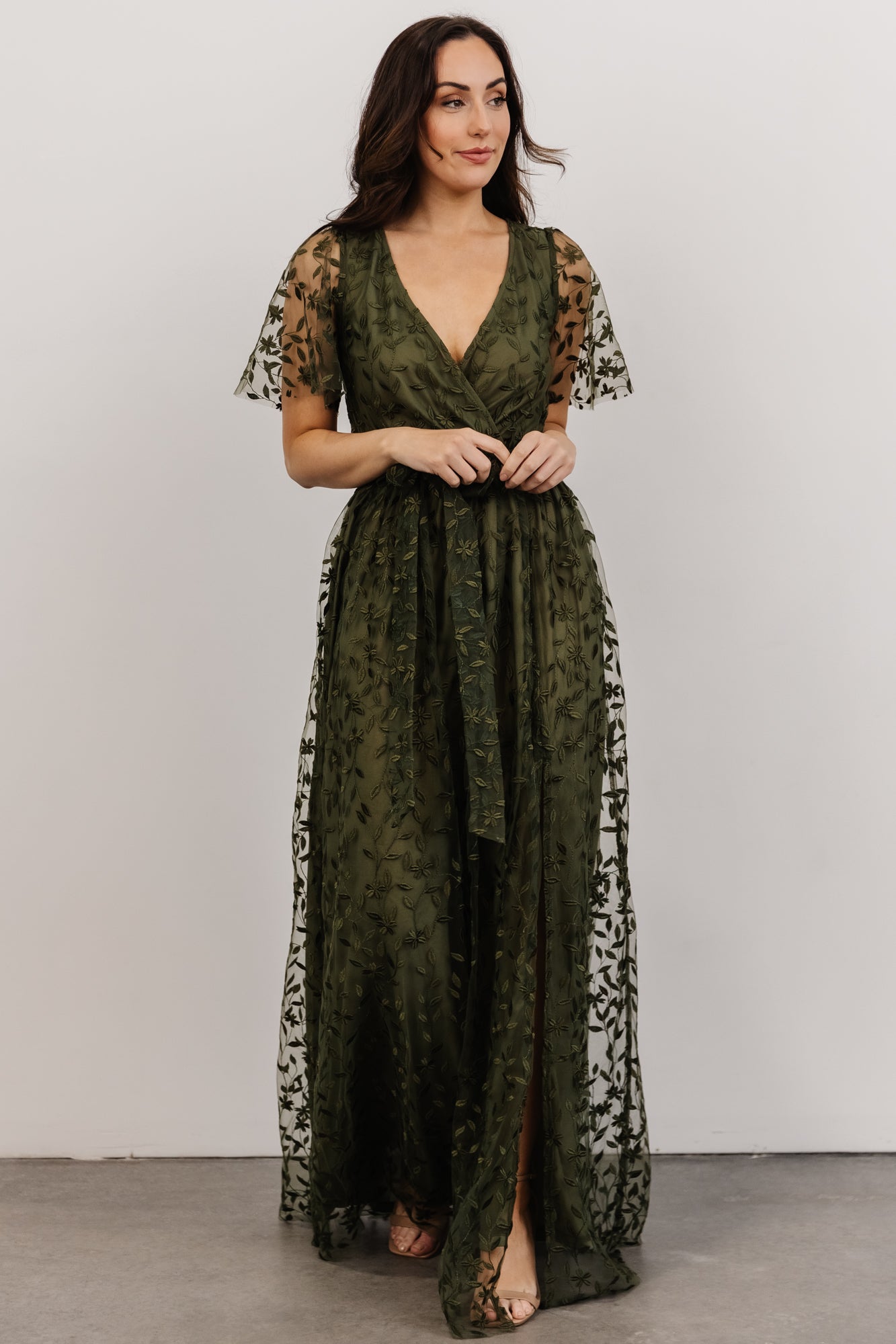 Marseille Embossed Maxi Dress | Olive - Baltic Born