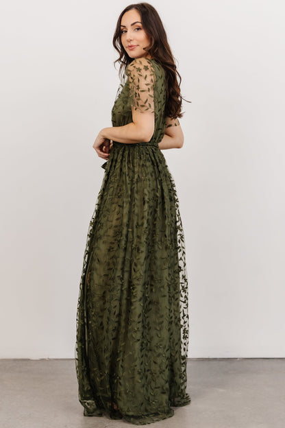 Marseille Embossed Maxi Dress | Olive - Baltic Born