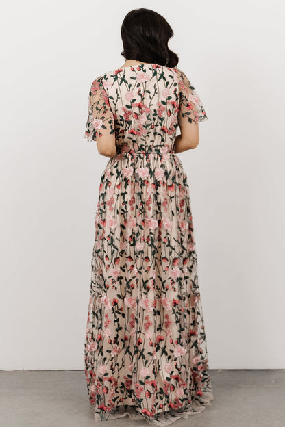 Marseille Embossed Maxi Dress | Rose Garden - Baltic Born