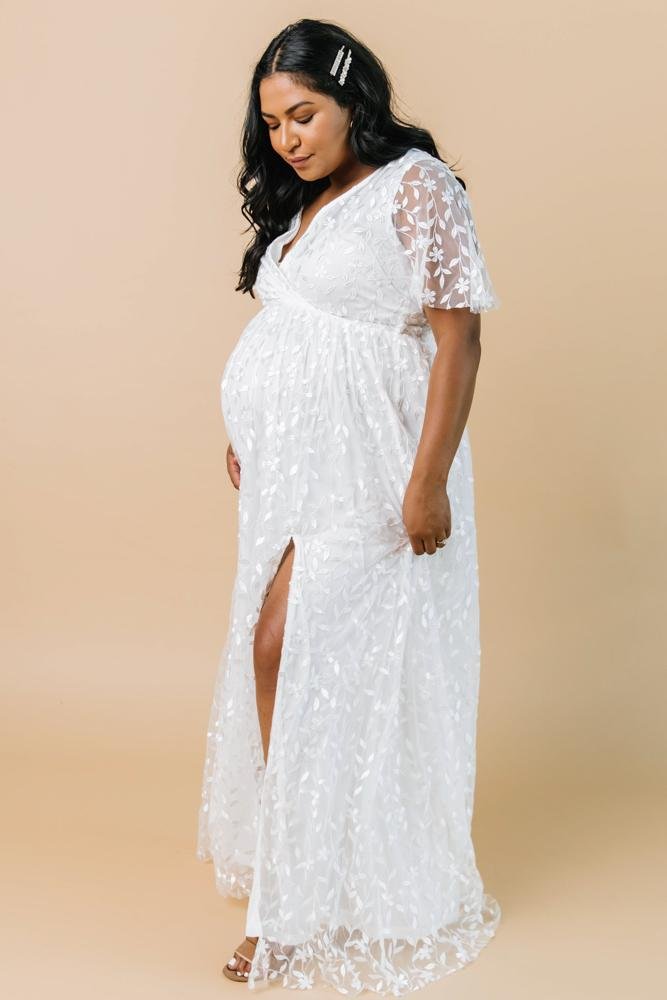 Marseille Embossed Maxi Dress | White - Baltic Born