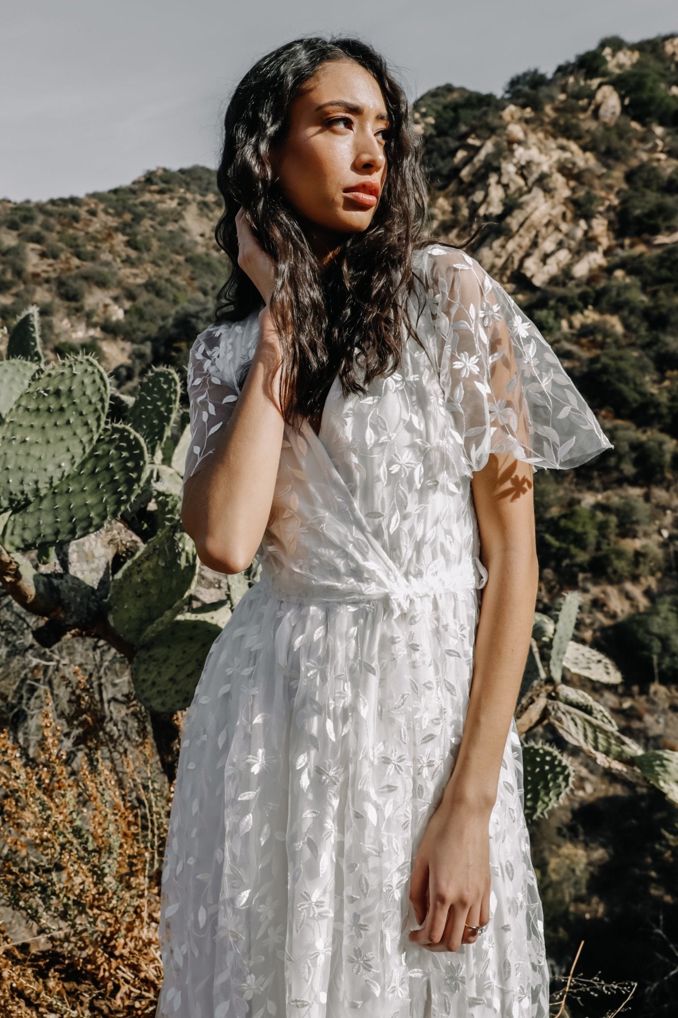 Marseille Embossed Maxi Dress | White - Baltic Born