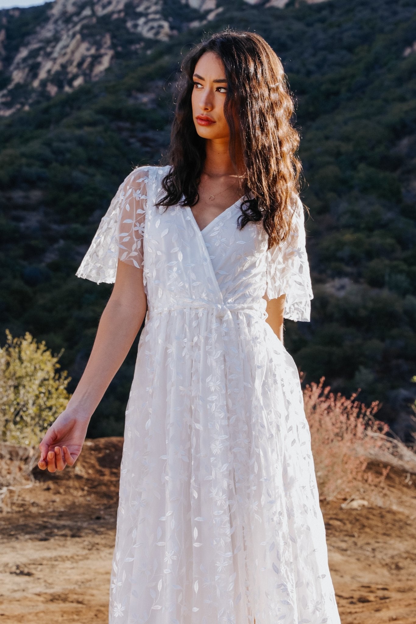 Marseille Embossed Maxi Dress | White - Baltic Born