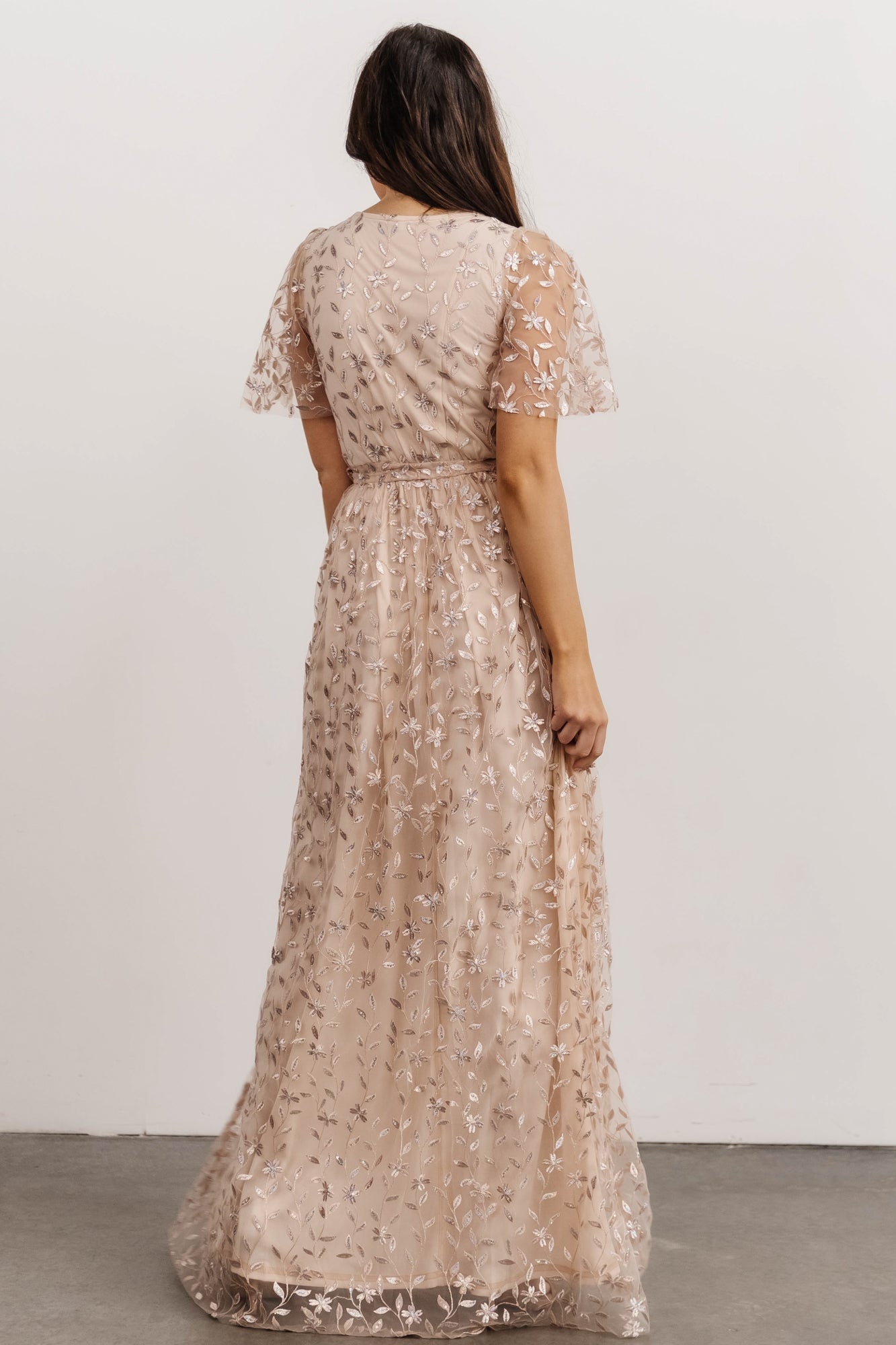 Marseille Embossed Sequin Maxi Dress | Champagne Sequin - Baltic Born