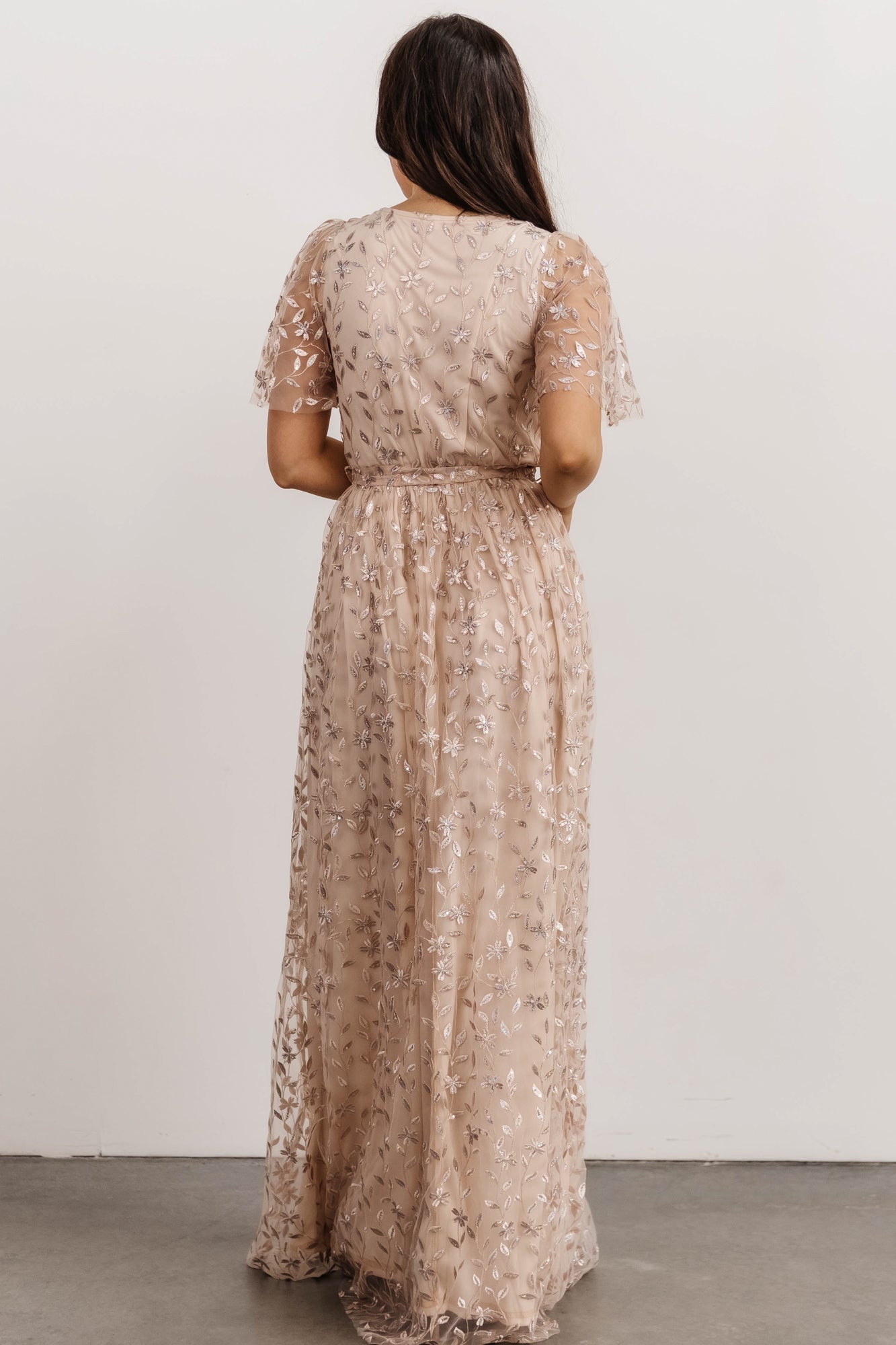 Marseille Embossed Sequin Maxi Dress | Champagne Sequin - Baltic Born