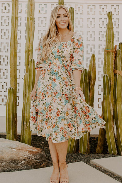 Marta Smocked Midi Dress | Summer Floral - Baltic Born