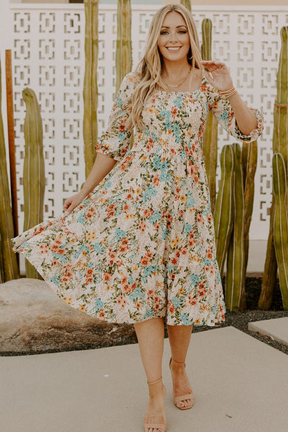 Marta Smocked Midi Dress | Summer Floral - Baltic Born