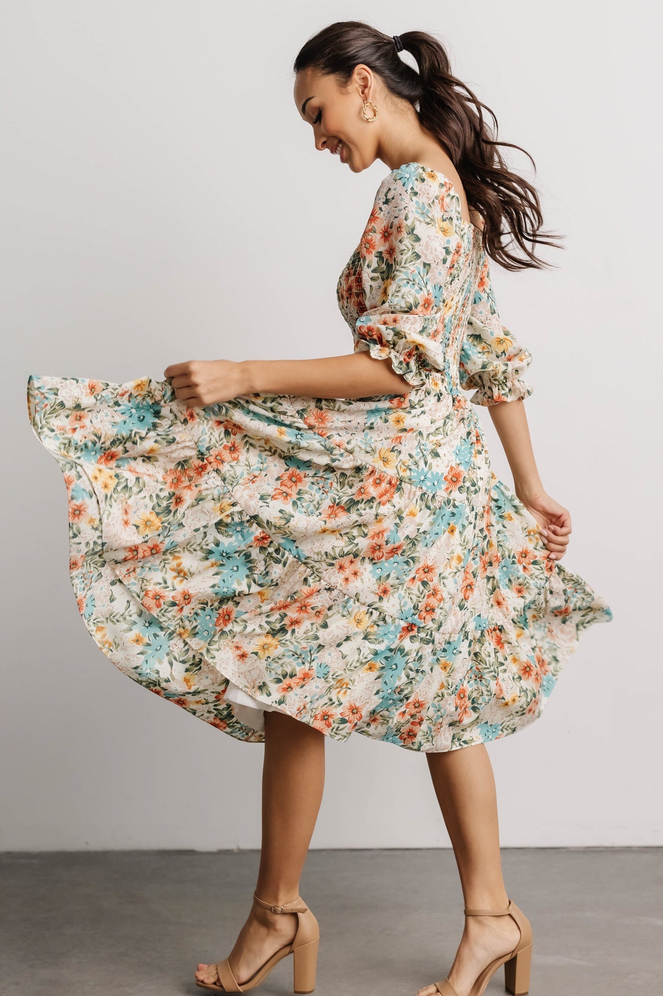 Marta Smocked Midi Dress | Summer Floral - Baltic Born