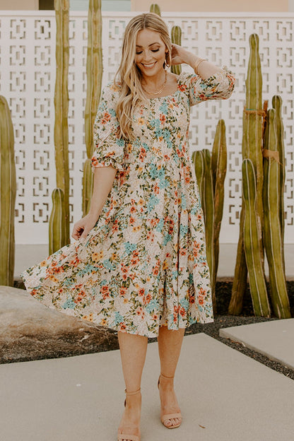 Marta Smocked Midi Dress | Summer Floral - Baltic Born