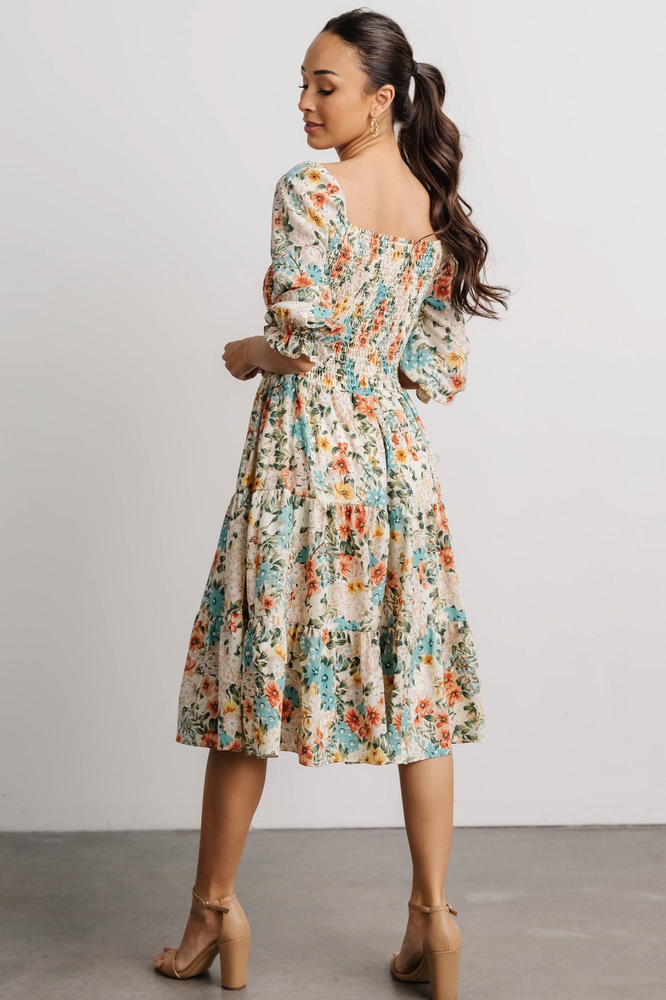 Marta Smocked Midi Dress | Summer Floral - Baltic Born