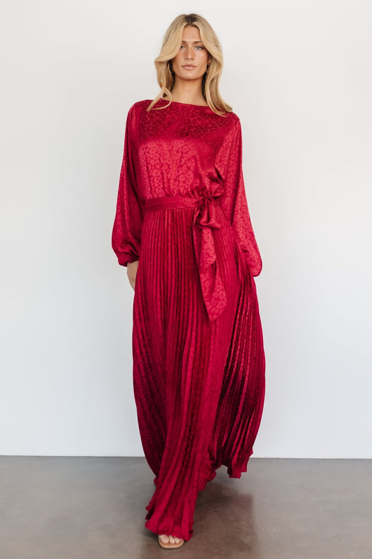 Marva Pleated Maxi Dress | Wine - Baltic Born