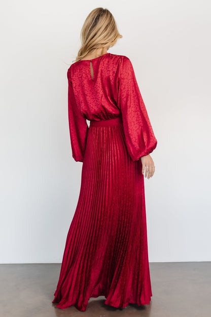 Marva Pleated Maxi Dress | Wine - Baltic Born