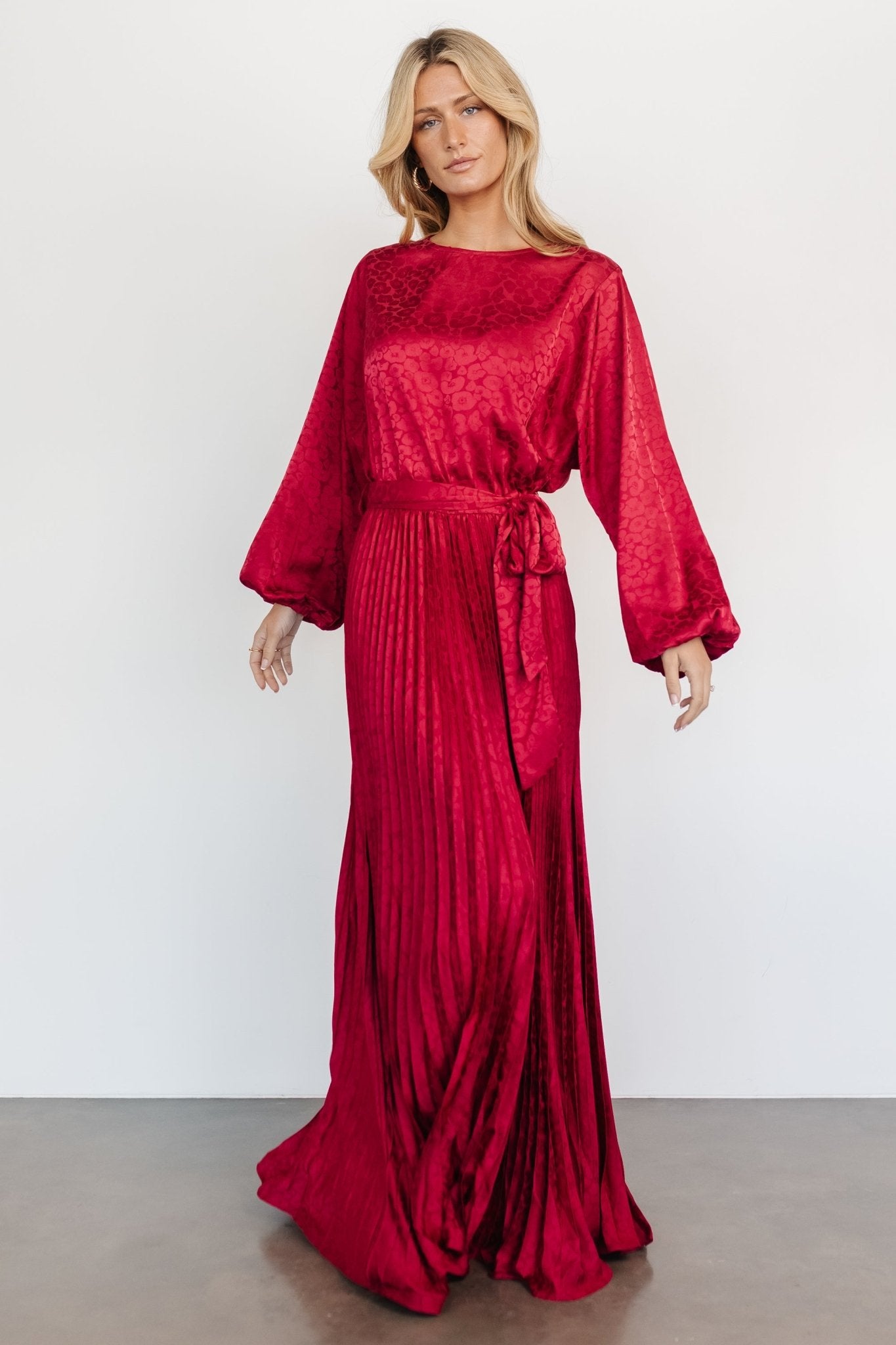 Marva Pleated Maxi Dress | Wine - Baltic Born